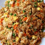 Delicious Chinese Chicken Fried Rice served in a bowl with vibrant vegetables