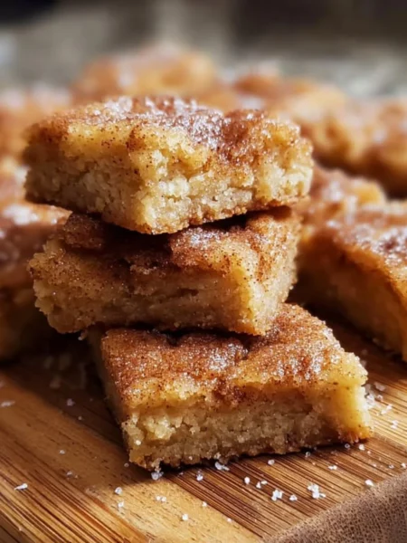 Delicious cinnamon sugar blondies with a soft texture and sweet topping