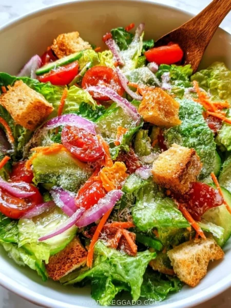 Classic house salad with fresh vegetables and dressing