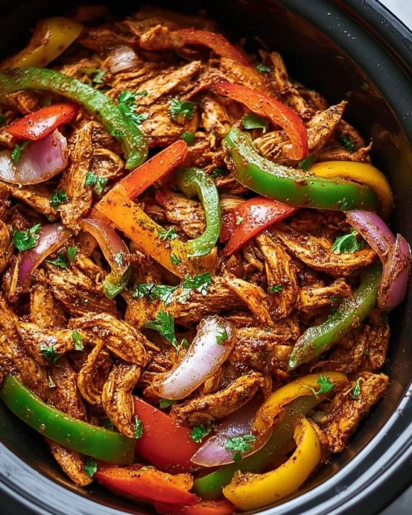 Delicious easy crockpot fajitas made with 4 simple ingredients