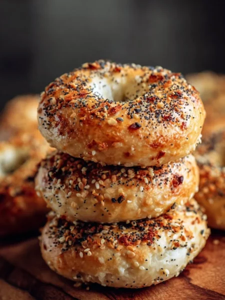 Homemade Greek yogurt bagels fresh out of the oven