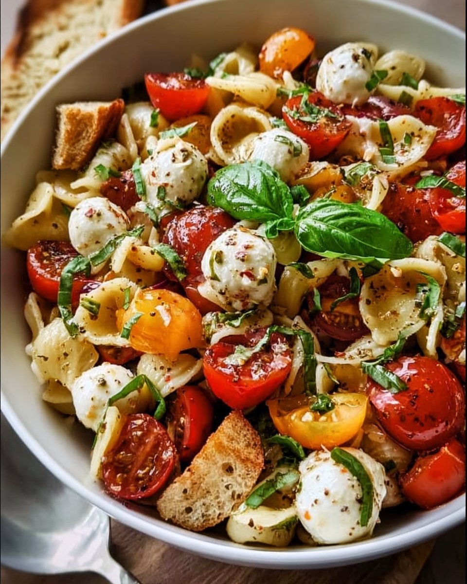 Bruschetta Pasta Salad With Mini Mozzarella Balls