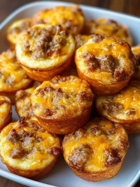 High-protein pancake sausage mini muffins fresh out of the oven