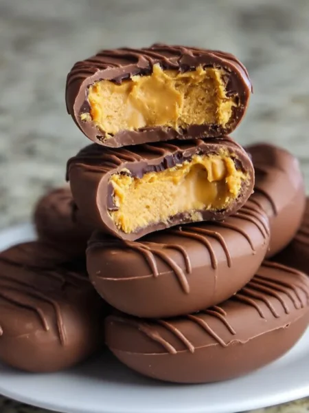 Homemade healthy peanut butter eggs on a plate for a nutritious snack