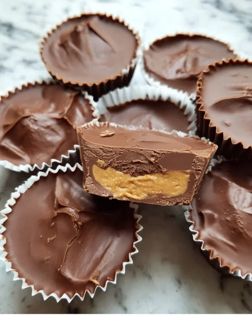 Delicious homemade peanut butter cups on a plate