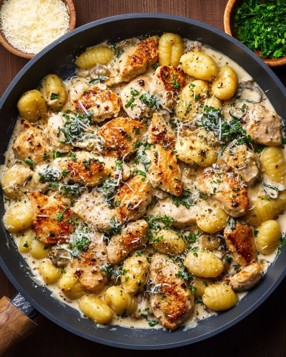 One-Pan Creamy Garlic Chicken Gnocchi