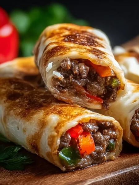 Keto Philly Cheesesteak Roll Ups served with veggies on a plate