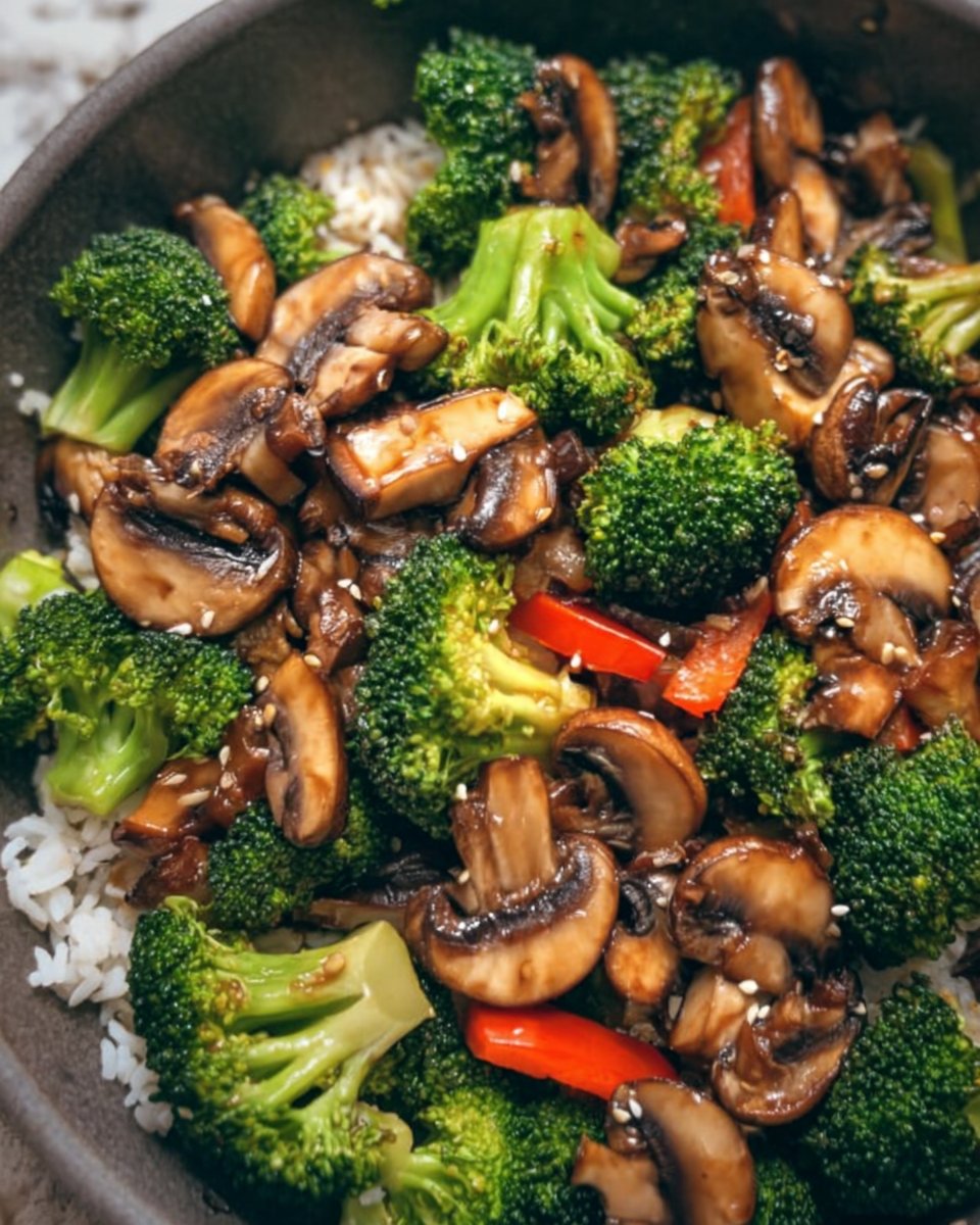 Vegan Broccoli and Mushroom Stir Fry