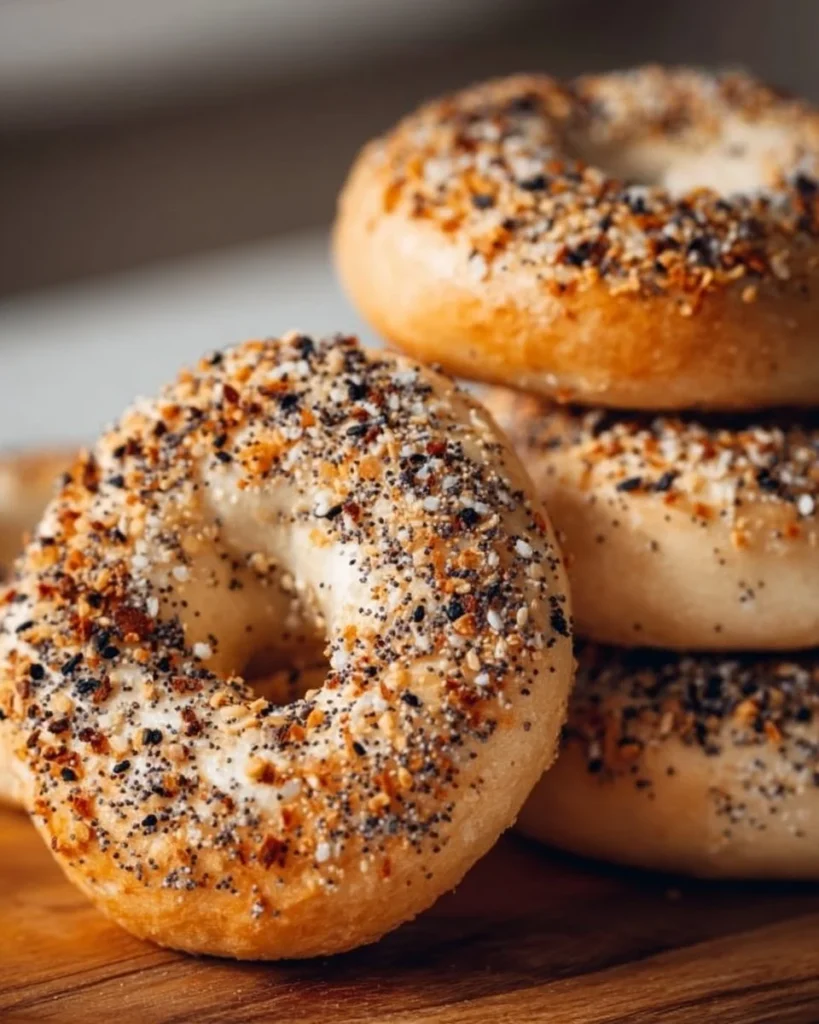Homemade protein bagels made with Greek yogurt, healthy breakfast option