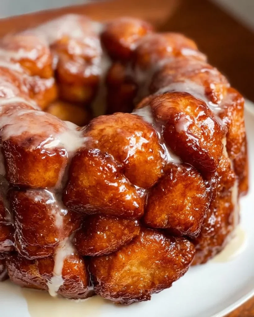 Freshly baked sourdough monkey bread with a golden crust and pull-apart texture.