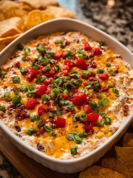 Delicious Texas Christmas Dip served in a festive bowl at a holiday party