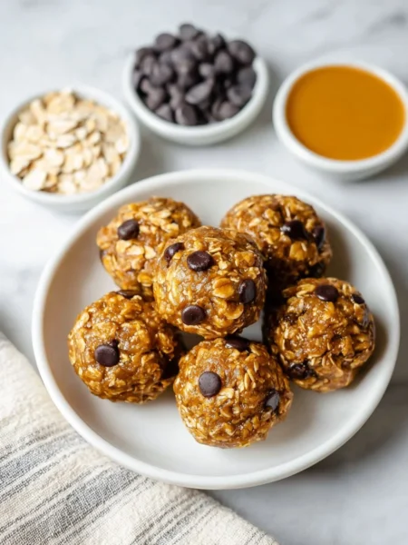 Healthy Banana Peanut Butter Oatmeal Balls ready to enjoy as a nutritious snack