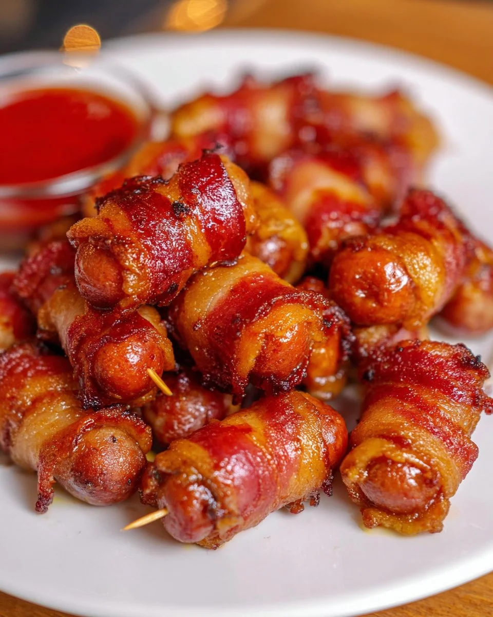 Air Fryer Bacon-Wrapped Smokies