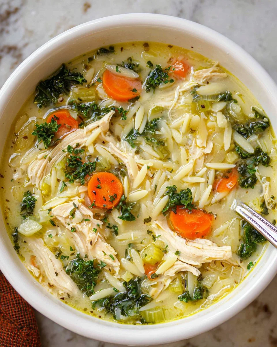 Lemon Chicken Orzo Soup