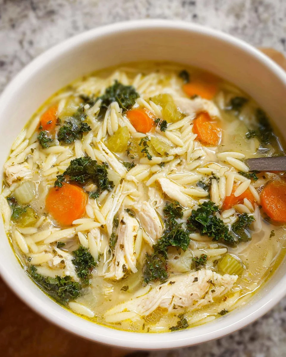 Lemon Chicken Orzo Soup
