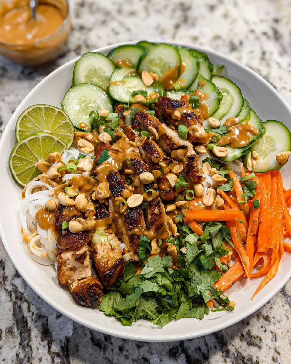 Grilled Chicken Spring Roll in a Bowl
