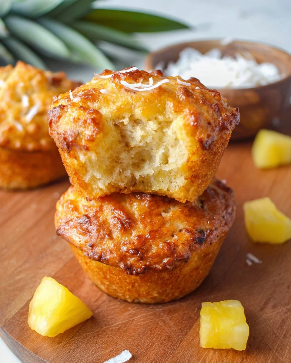 Cottage Cheese Pineapple Coconut Muffins