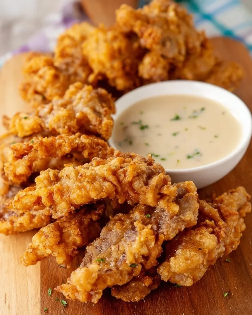 Delicious chicken fried steak fingers served with rich gravy