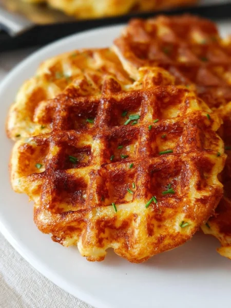 Delicious low-carb keto waffles served with fresh berries and whipped cream.