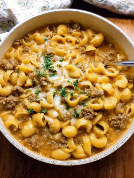 One Pot Hamburger Helper dish served in a bowl for a quick family dinner