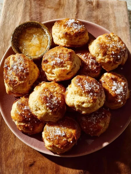 Delicious salted pretzel honey butter biscuits fresh from the oven
